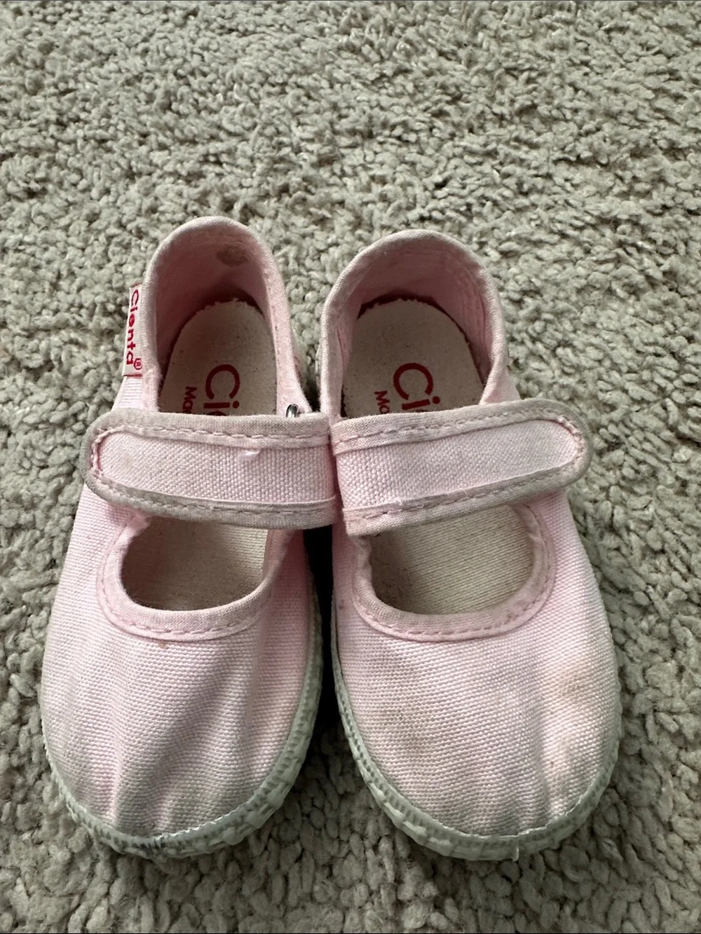 Cienta Light Pink Canvas Mary Jane Shoes for new walker (size 19)